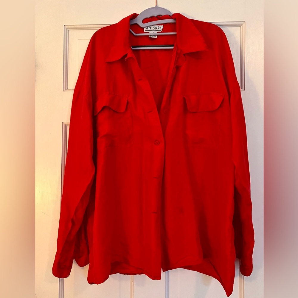 All Silks red button down shirt. Size large